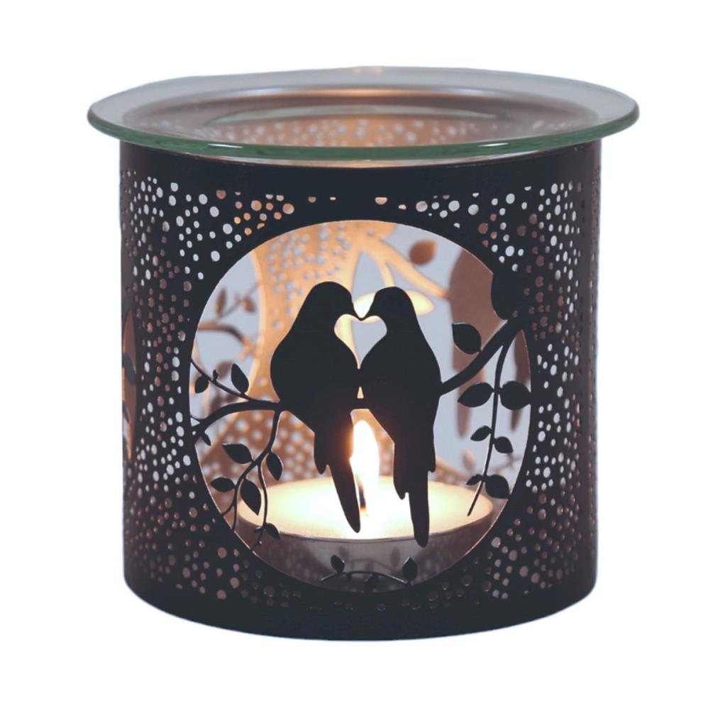 Aroma Black & Silver Doves Jar Sleeve & Wax Melt Warmer £6.29